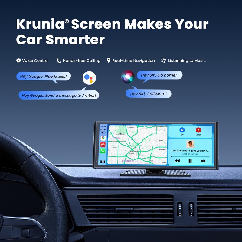 krunia 9.26" Wireless Portable Car Play Screen for Apple CarPlay