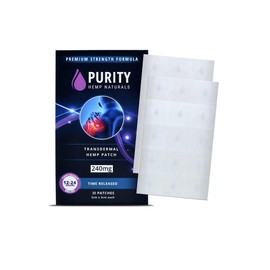Purity Hemp Naturals Purity Hemp Naturals Body Discomfort Patch 240 mg - 30 ct (8 mg ea.) Lasts 24 Hours. Sweat & Water Resistant. Convenient & Discreet. For Use On Any Part Of The Body. Plant-Based Extended-Release Patch