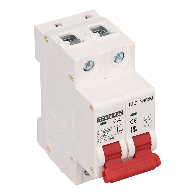 DC Circuit Breaker 2P 63A 6KA Breaking Capacity DIN Rail
