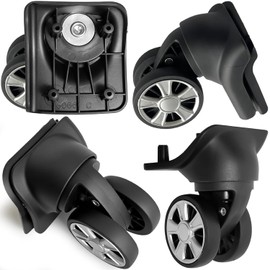 Tobeso-Nuoze Set of 4 Suitcase Wheels Replacement Wheels for Suitcase Repair 360° Rotating Case Replacement Wheels with 4 Mounting Holes L330