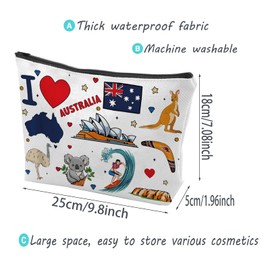 Kangaroo Koala Lover Gift Australian Animals Cosmetic Bag Platypus Crocodile Makeup Bag for Animal Lover (AU Trip Makeup Bag)