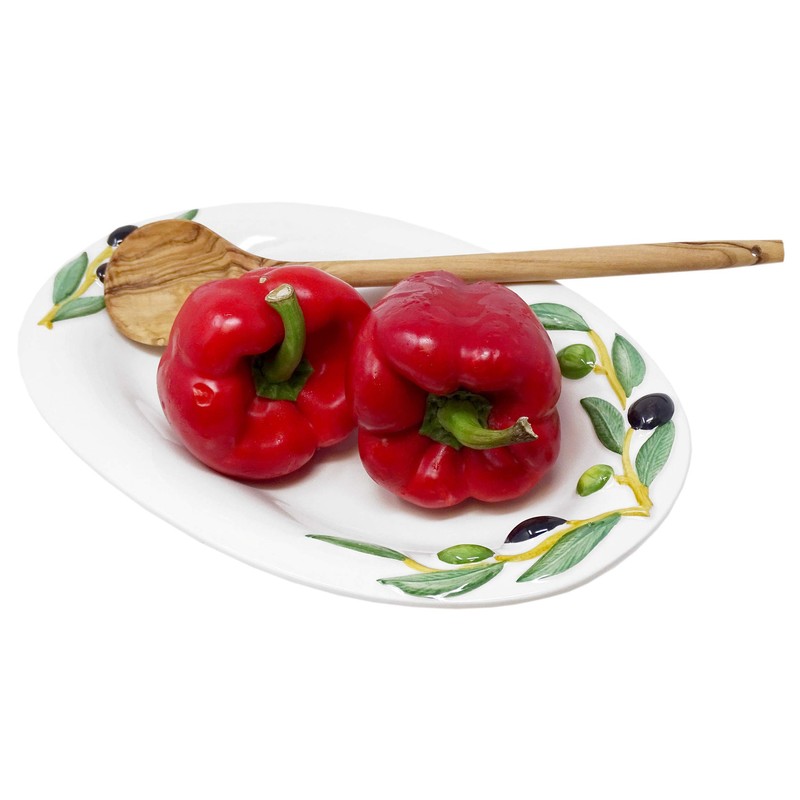 Lashuma Handmade oval serving plate made of Italian ceramic in