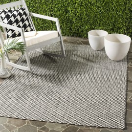 Safavieh Courtyard Collection CY8653 Indoor/ Outdoor Area Rug, 9' x 12', Black / Light Grey