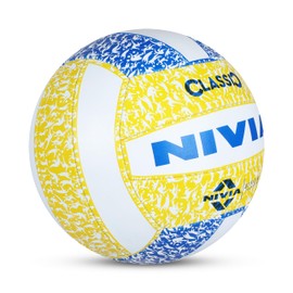 Nivia Classic Rubber Volleyball | Color: Multicolor | Size: 4 | Material: Rubber | Ideal for Training/Match | 32 Panels | Hand Stitched Construction | Bladder Butyl | Suitable for: All Indoor Surface
