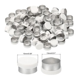 PATIKIL 13mm Flip Off Caps, 100 Pcs Flip Off Caps Flip Off Seals Flip Off Vial Seals Plastic Aluminum Caps Cover for Glass Vial, White