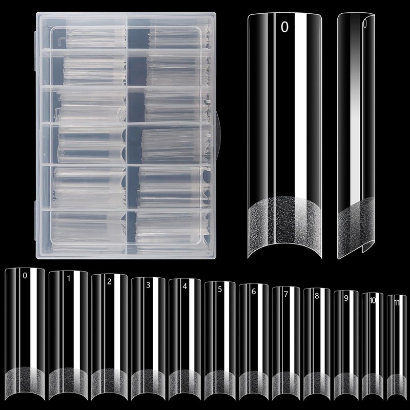 Flat No C Curve Clear Nail Tips for Acrylic Nails