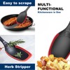 Multi-Functional Silicone Edge Cooking Spoon with Herb Stripper & Engraved