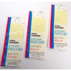 Wright Vintage Wrights Bondex Soft Knit Patches Yellow 3 Packs of 4 - 3" x 5" #230051