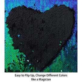 ShinyBeauty Blue to Green Mermaid Fabric by The Yard | 2 Yards Iridescent Sequin Fabric | Reversible Glitter Fabric for Sewing | Perfect for DIY Dresses, Clothing & Party Decor