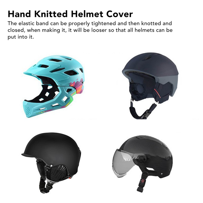 Hand Knitted Helmet Cover Cartoon Girl Cute Ski Helmet Hat