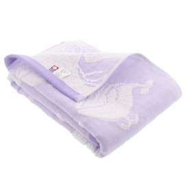 Top Factory Imabari Face Towel, Fluffy Gauze, Imabari Towel, Whale, Approx. 13.4 x 31.5 inches (34 x 80 cm), Made in Japan, Purple