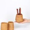 Hand Woven Rattan Pen Holder Cups Wicker Makeup Brush Storage