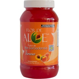 Flor de Aloe, Sabor a Durazno, Pulpa Natural de Aloe Vera, Enriquecido con Fibra para Digestión y Piel, 100% Orgánico.