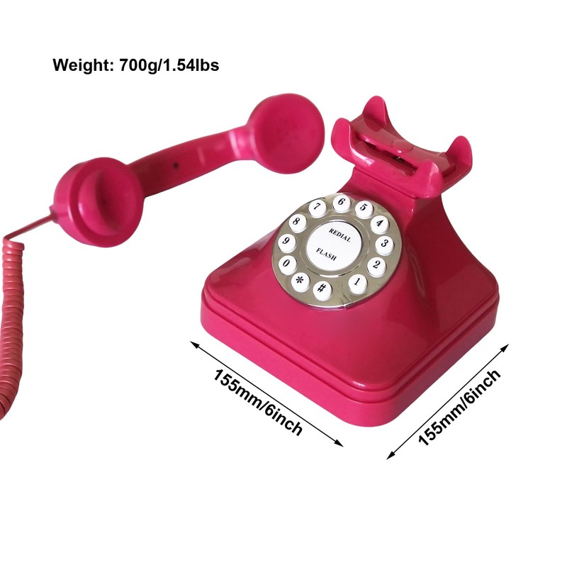 Retro Landline Home Phone,TelPal Corded Old Fashion Desk Phone, Basic