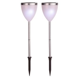 Best Season 477-35 LED-Solar-Pathlights 2-er Set 46 x 10 cm, silber