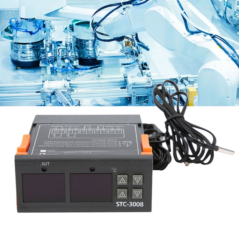 STC-3008 Dual Display Dual NTC Probe Sensor Digital Temperature Thermostat