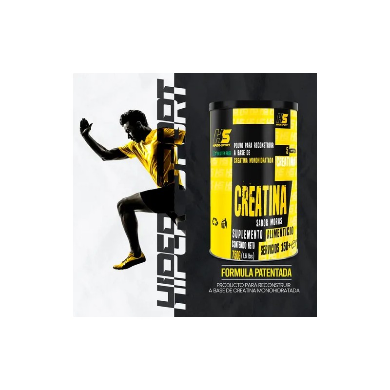 Creatina Monohidratada En Polvo 750g Hiper Sport 150servis Sabor Moras