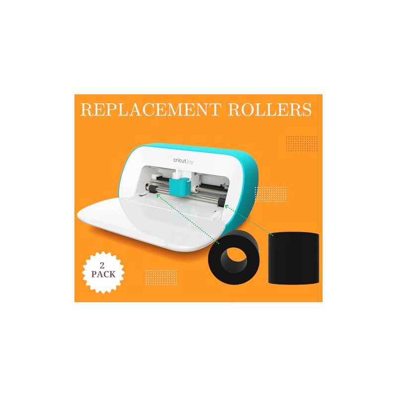 2 Pack Replacement Rubber Rollers - Black Spare Rollers Compatible