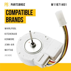 PartsBroz W11671461 Evaporator Fan Motor - Compatible With Whirlpool KitchenAid Kenmore Jenn-Air Refrigerator - Replaces AP7214718 PS17216015 W10822580 W10255195 - Ultra Durable Replacement