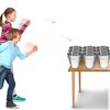 Gamie Bucket Ping Pong Ball Game Includes 9 Metal Buckets,