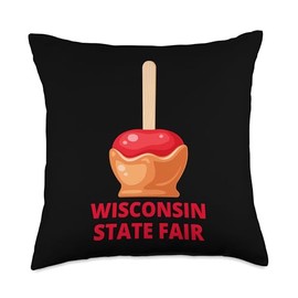 Wisconsin State Fair Caramel Apple Candy County Fair Throw Pillow