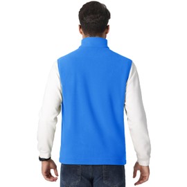 MAGCOMSEN Mens Outerwear Vests Zip Up Vests with Pockets Winter Fleece Lined Jacket for Hiking Outdoor Azure, XL