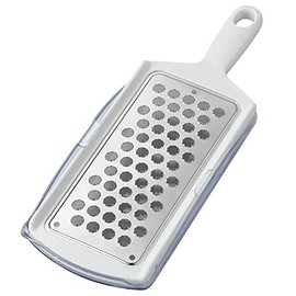 Shimomura Industries ATY-739 Ajii Shokubo Titanium Grater Container Included, Dishwasher Safe, White