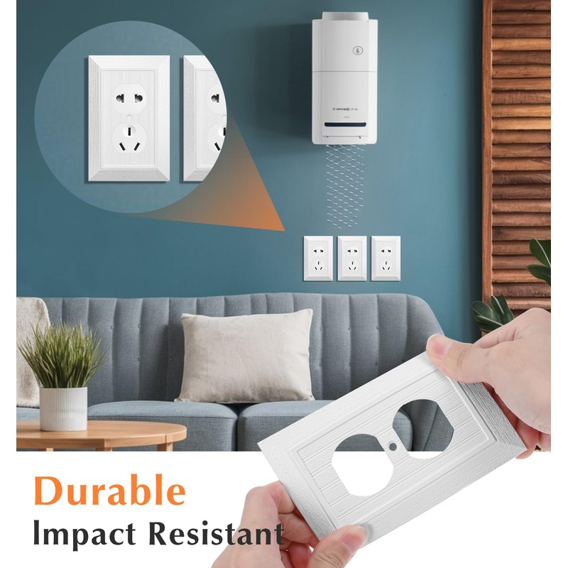 3 Pack White Outlet Cover, White Plug Covers Wall Plate,