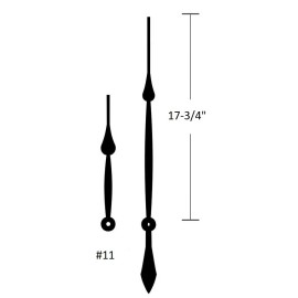 clockparts High Torque Clock Movement (Silent) Extended Shaft w/Large 17-3/4" Hands (#11)