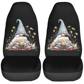 Foruidea Daisy Gnome Car Seat Covers Universal 2 Pcs Auto Front Seat Cover Fit Most Cars,SUV,Sedan,Trucks