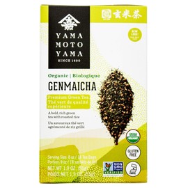 Yamamotoyama Organic Genmaicha Tea Bag, Green Tea with Roasted Rice, 18 ct. (Pack of 6)