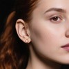 SILBERTALE Elegant S925 Sterling Silver Turtle Stud Earrings with Pink