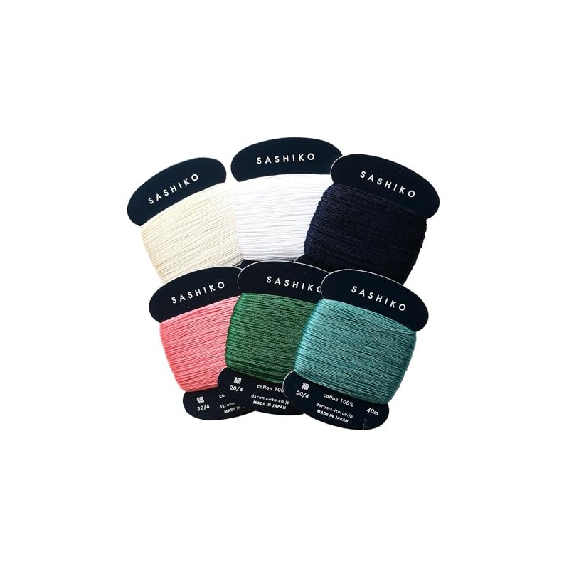 Nippon Chuko DRM2400-6SET-A Yokota Daruma Sashiko Thread (Thin) Card Roll