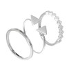 jewellerybox Sterling Silver Triangle CZ Square Geometric Stacking Rings Set