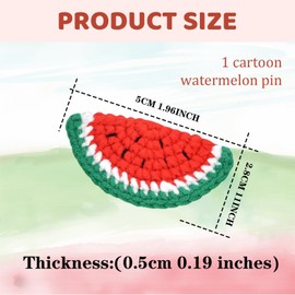 Hebterrka 1 Piece Watermelon Pin Badge, Watermelon Accessories, Watermelon Badge, Watermelon Knitting Badge, Fruit Food Teacher Pin