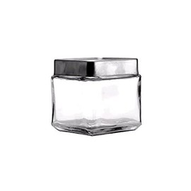 Anchor Hocking Stackable Jar w/Bamboo Lid, 1-Quart
