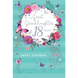 For You Great Granddaughter 18 18th Today Happy Birthday Card Lovely Verse