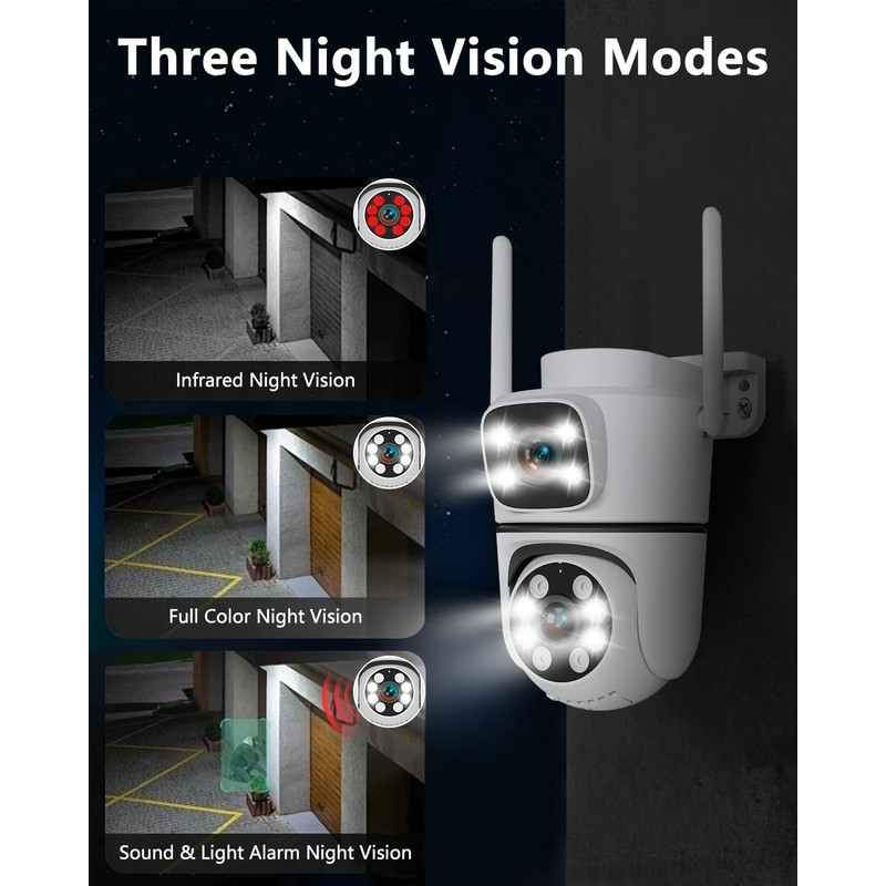 5MP Dual Lens WiFi Security Camera Outdoor Wireless Camera PT