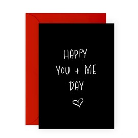 CENTRAL 23 Anniversary Card For Couple - Happy Me And You Day Black - Valentines Day Card Girlfriend Boyfriend - Greeting Cards For Fiance - Husband Wife - Comes With Fun Stickers