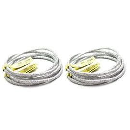 Made in Japan, Ring Rubber, Hair Ring, Rubber, Lurex, Fine Point, Set of 10, Patent No. 3560602 (Silver)