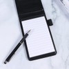Mini Pocket Notebook, A7 Leather Notebook with Metal Pens, Holder