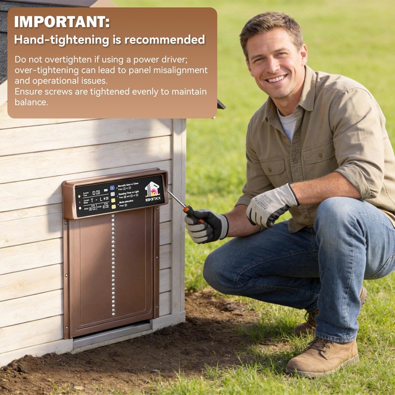 Automatic Chicken Coop Door Solar Powered, 4 Modes Automatic Chicken