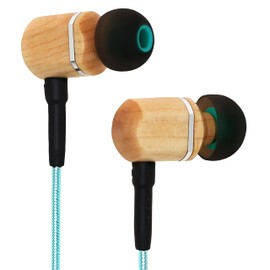Symphonized MTRX 2.0 Premium Genuine Wood In-ear Noise-isolating Headphones, Earbuds, Earphones with Innovative Shield Technology Cable, Mic And Volume Control (Turquoise)