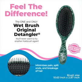Wet Brush Original Detangling Brush - Supercharged Emerald - All Hair Types - Ultra-Soft IntelliFlex Detangler Bristles Glide Through Tangles with Ease - Pain-Free Comb for Men & Women