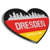 1x Heart MDF Magnet 6cm - Dresden Germany Flag Fun