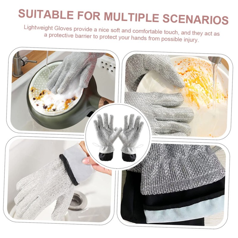 KICHOUSE Comfortable Kitchen Washing Gloves Heat Resistant Dishwashing Gloves for