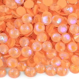 Blinginbox Flatback Rhinestones Round Gems, 1440pcs Luminous Series Glass Stones Neon Gems Non Hotfix Crystal Rhinestones for Nail Charms Crafts Clothes Tumblers,Living Coral AB Luminous,SS20.