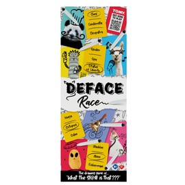 TOMY Games T73419 Deface Race, Family Card for 4 or More Players, Board Game For Adults And Kids Suitable From 8+ Years, Multicoloured
