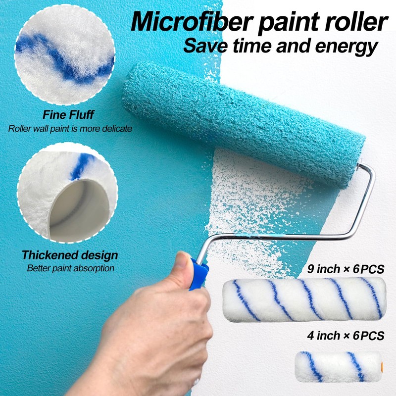 37 PCS Paint Roller Kit with Extension Pole 2 to