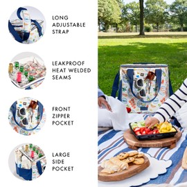 Fit & Fresh, 24-Can Soft Cooler Bag Insulated Leak Proof, Portable Soft Cooler, Large Cooler, Soft Sided Cooler Bag, Travel Cooler, Al Fresco